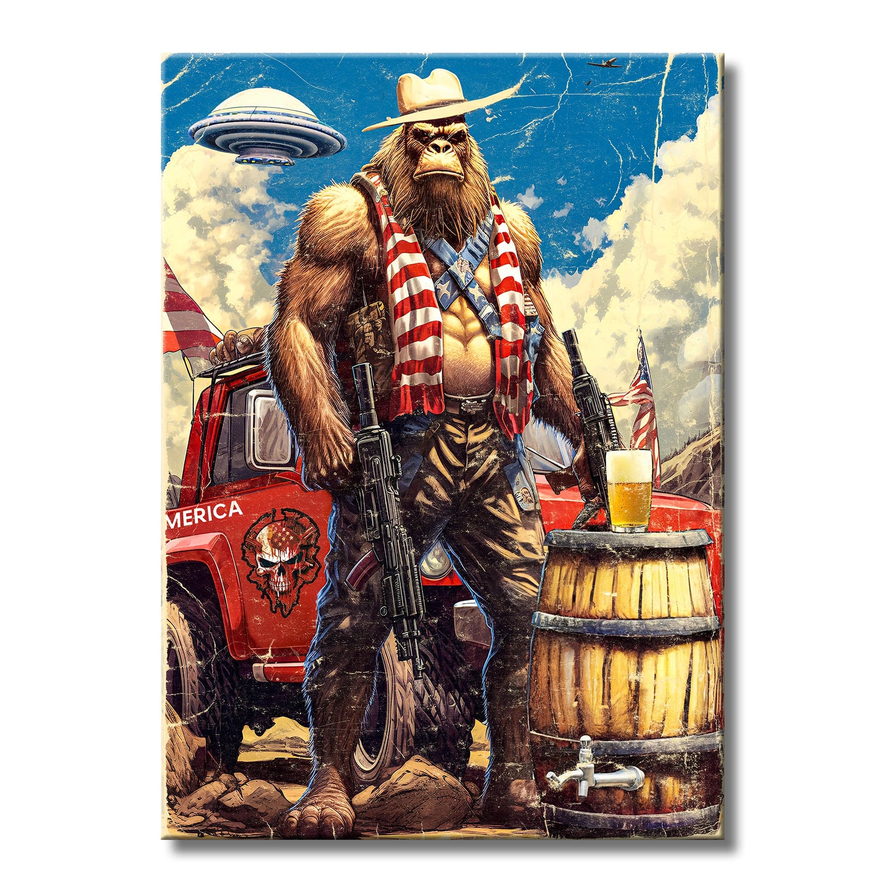 American Bigfoot - Metal Wall Art