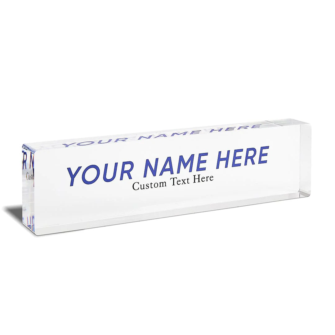 8" "Design Your Own" Acrylic Desk Name Plate - Clear - Image 4