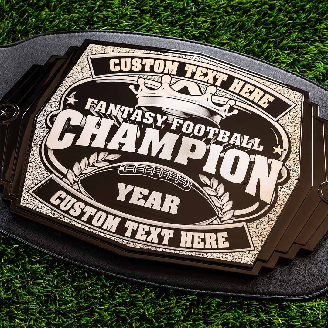 Fantasy Football Engraved Championship Belt - Gunmetal Gray - Image 3
