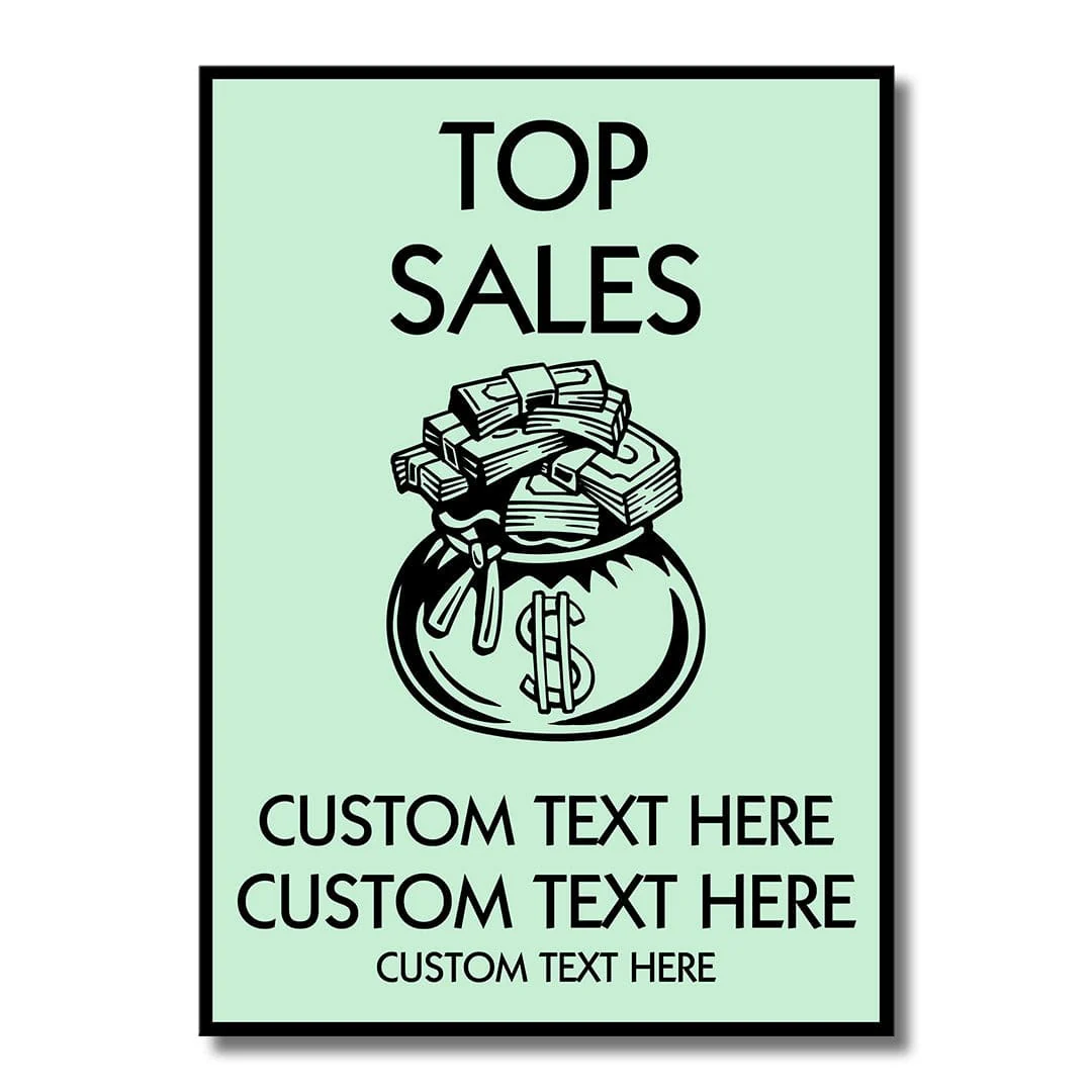 Monopoly Top Sales Playcard - Metal Wall Art